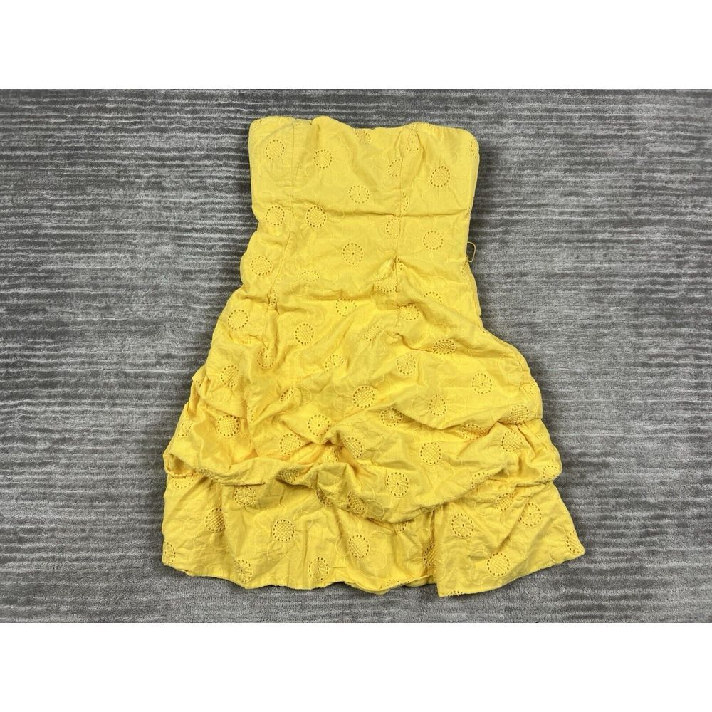 Sequin Hearts Dress‎ Juniors 3 Yellow Strapless Short Ruffle Balloon